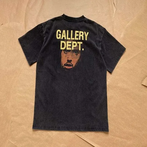 Gallery Dept. Geometric Figures and Portrait Print Short Sleeve Black